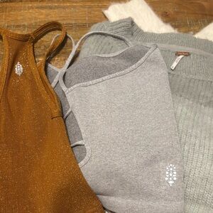 Free People Bundle Happiness Runs +Scrappy Back Tighten Up +Autumn Sky Sweater